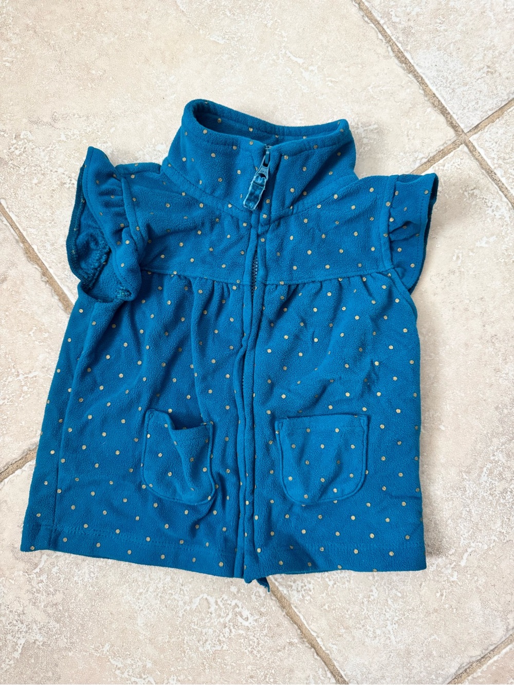 Kids Blue Polka Dot Fleece Vest - Carters